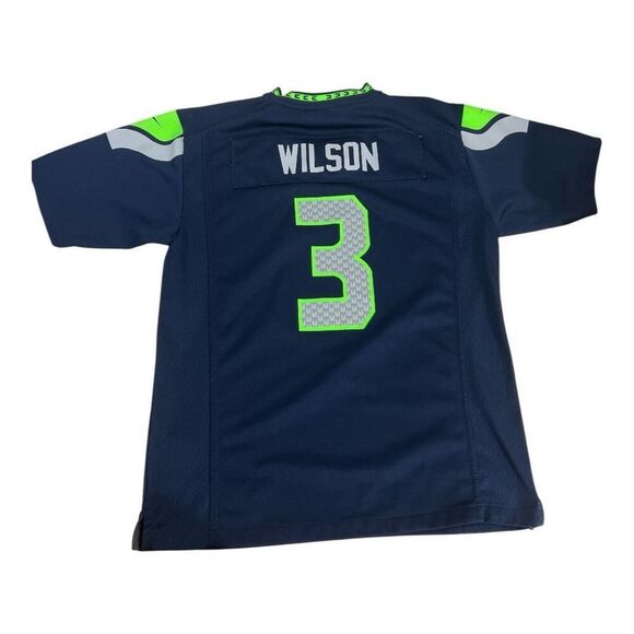 Nike Boys Seattle Seahawks #3 Russell Wilson NFL On Field Jersey Boys Size L - Picture 10 of 11